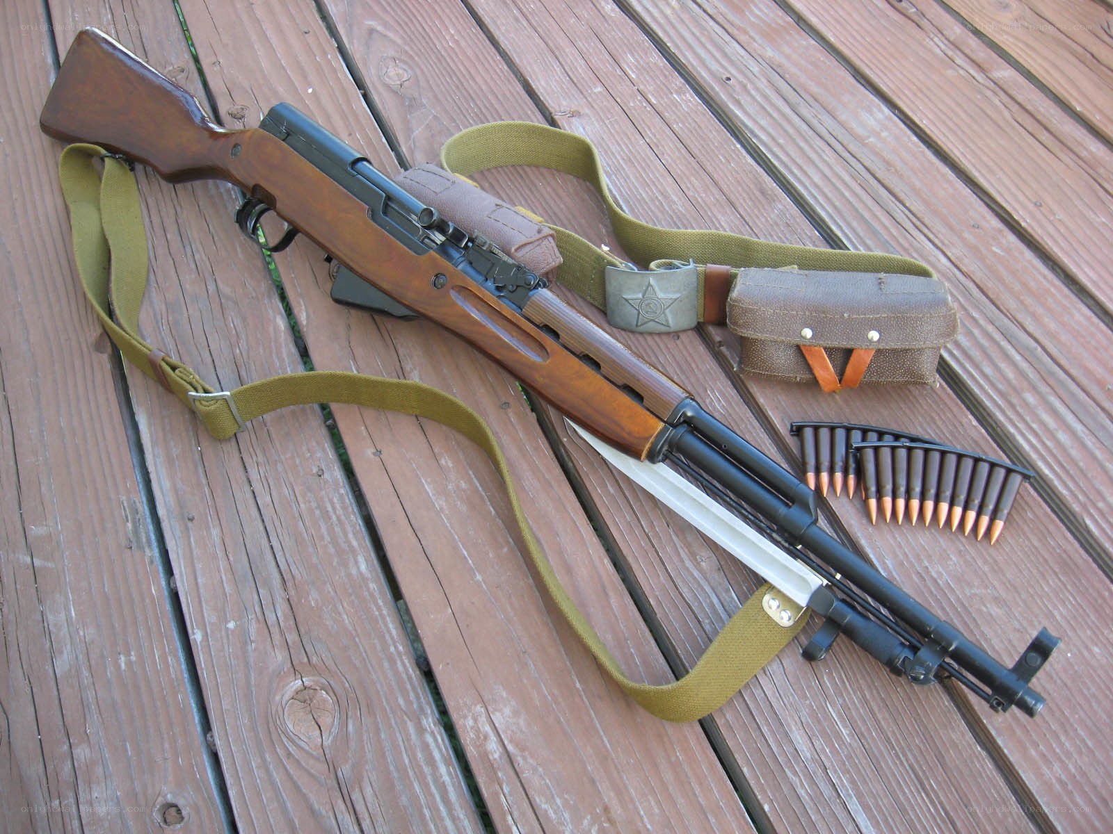 AK-47 rifle with accessories