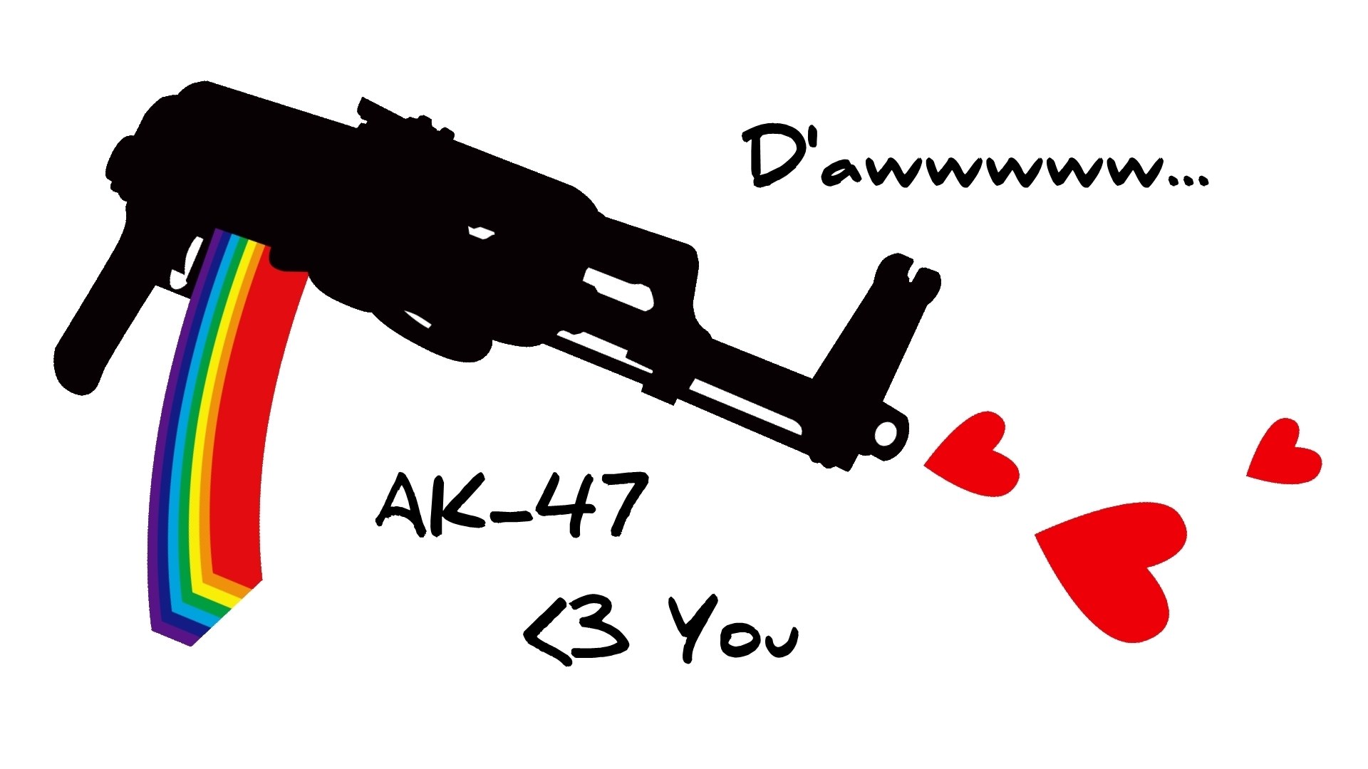 AK-47 with rainbow magazine