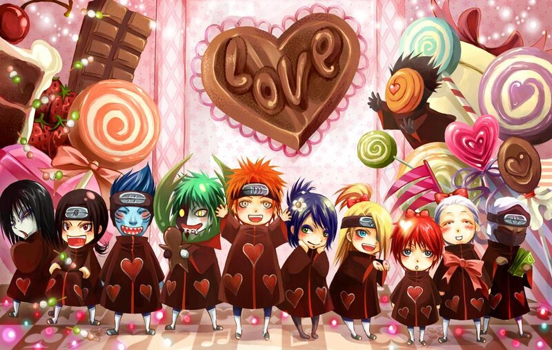 Akatsuki characters with candy
