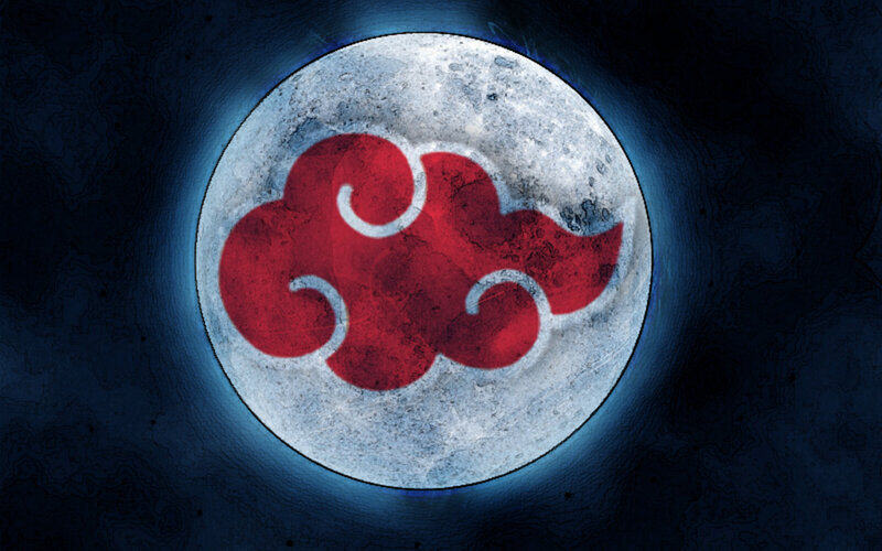 Akatsuki cloud symbol on moon