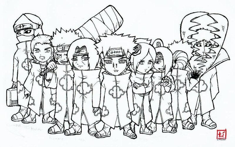 Akatsuki group coloring page