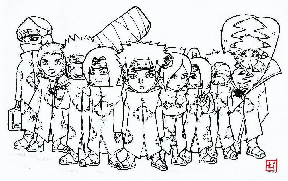 Akatsuki group coloring page