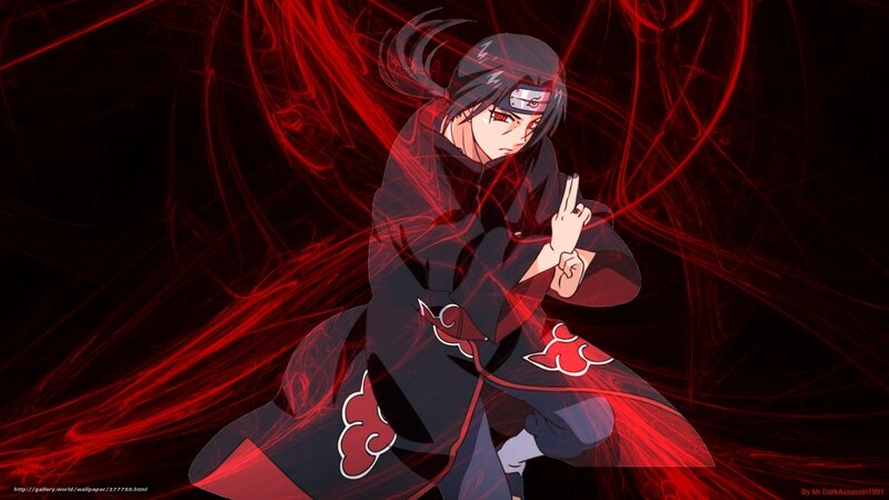 Akatsuki member in red energy