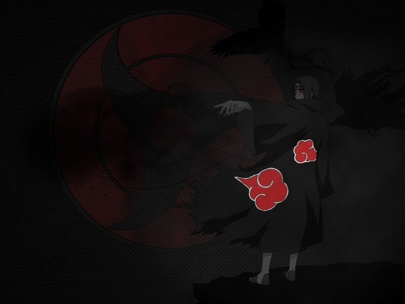 Akatsuki member with red cloud cloak