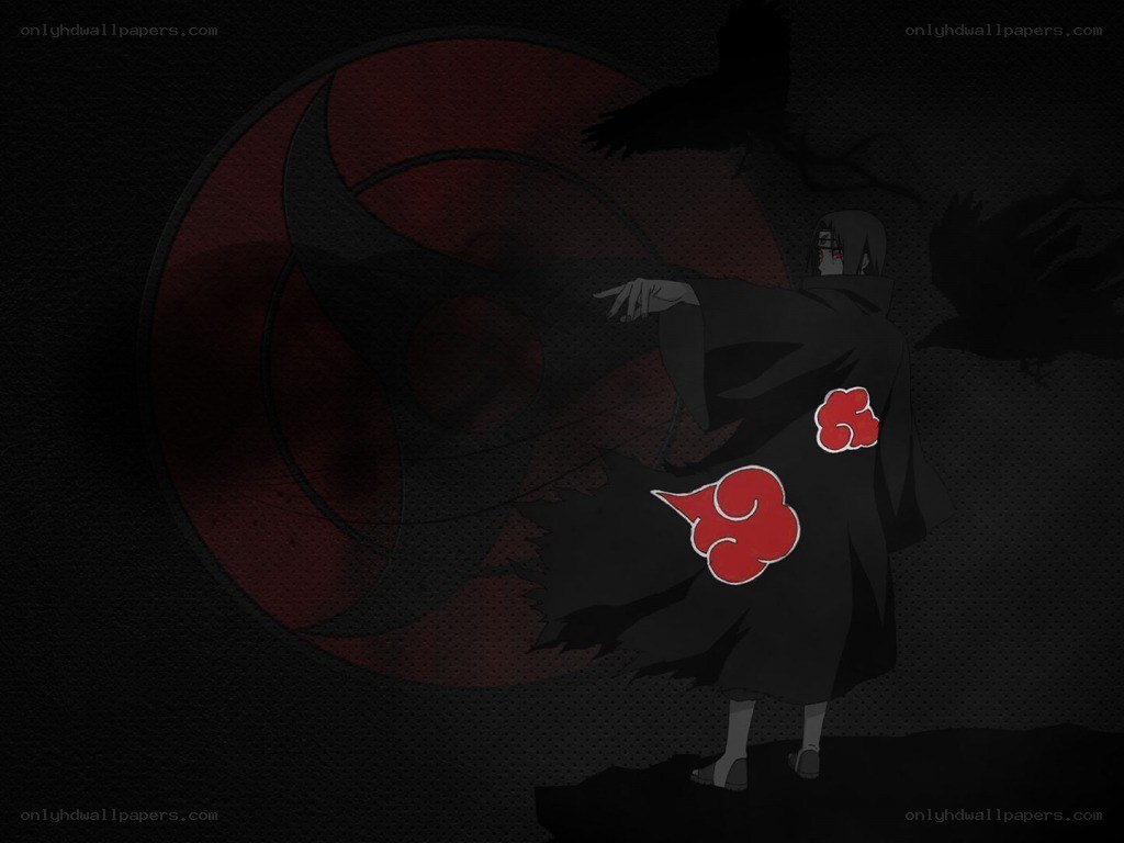 Akatsuki member with red cloud cloak