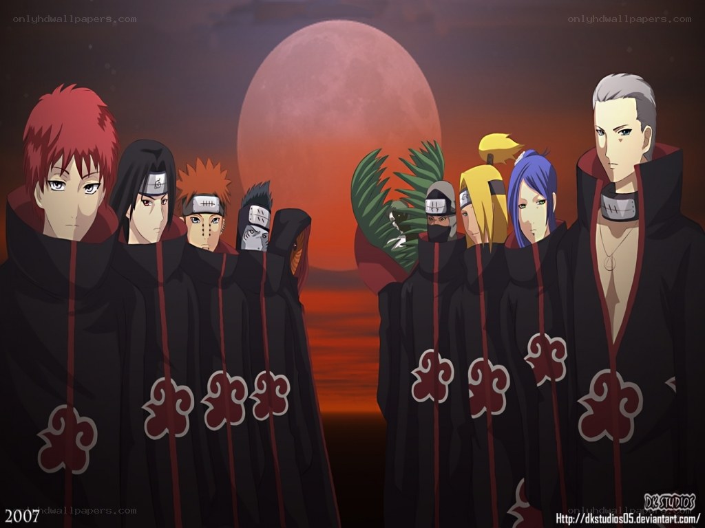 Akatsuki members at sunset