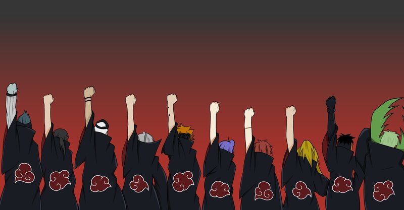 Akatsuki Members — Black, Dramatic, Anime, Clenched Fists