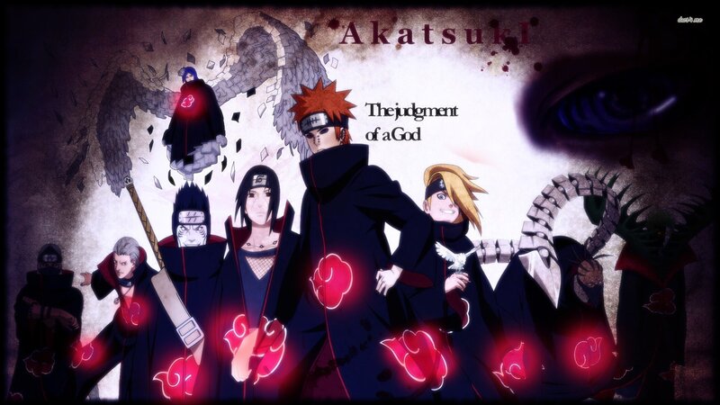 Akatsuki Members — Black, Dramatic, Anime, Cloaked Figures