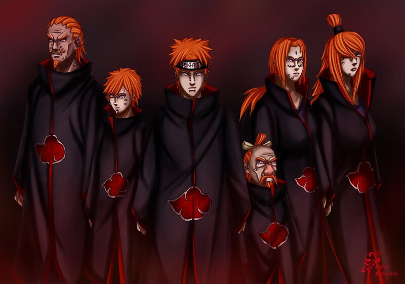 Akatsuki Members — Black, Dramatic, Anime, Cloaks