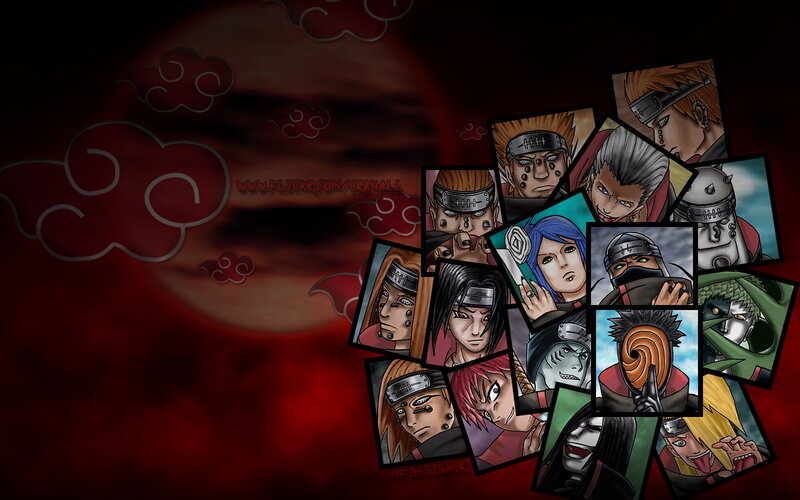 Akatsuki Members Collage — Red, Dramatic