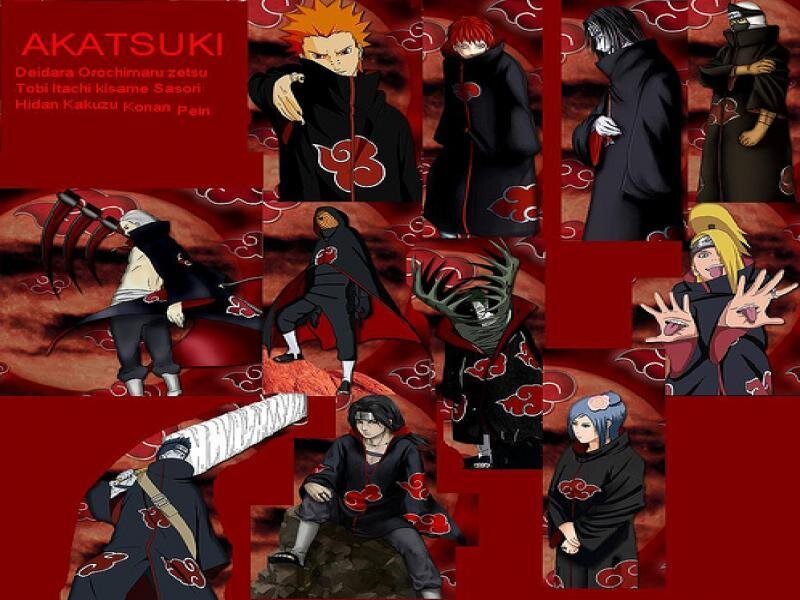 Akatsuki Members Collage — Red