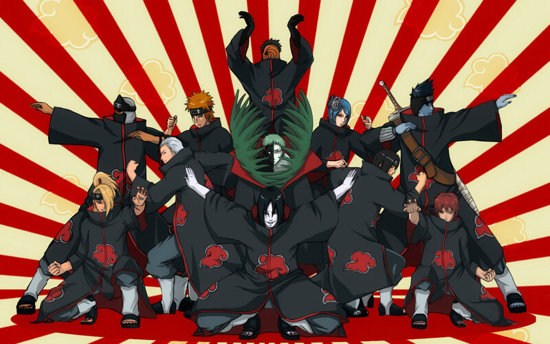 Akatsuki Members Group — Red, Dramatic, Anime