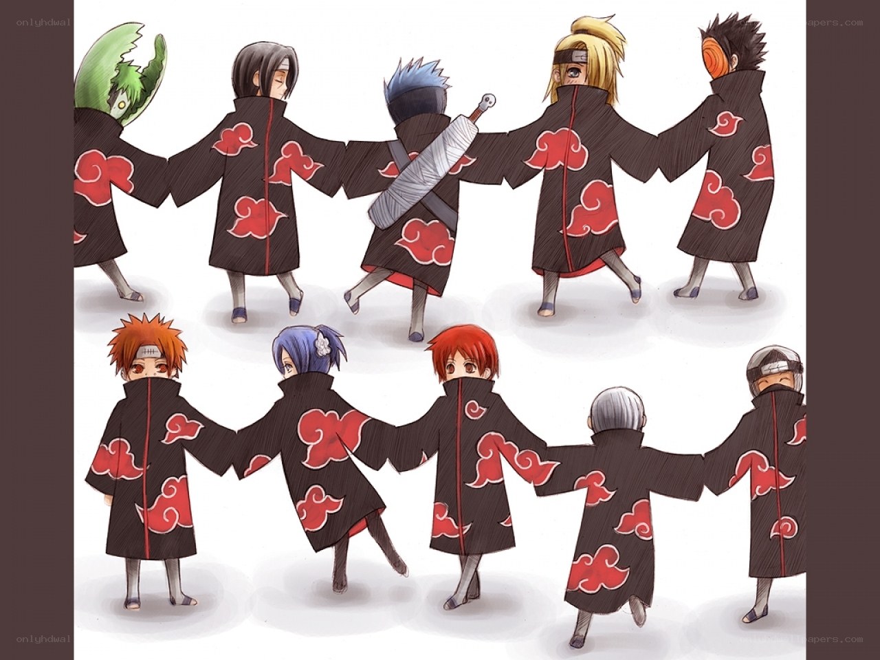 Akatsuki members holding hands