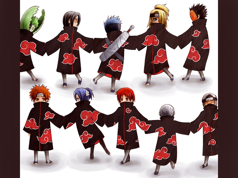 Akatsuki members holding hands