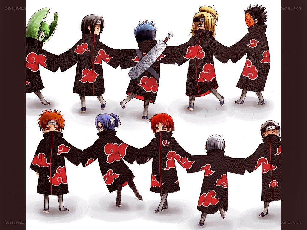 Akatsuki members holding hands