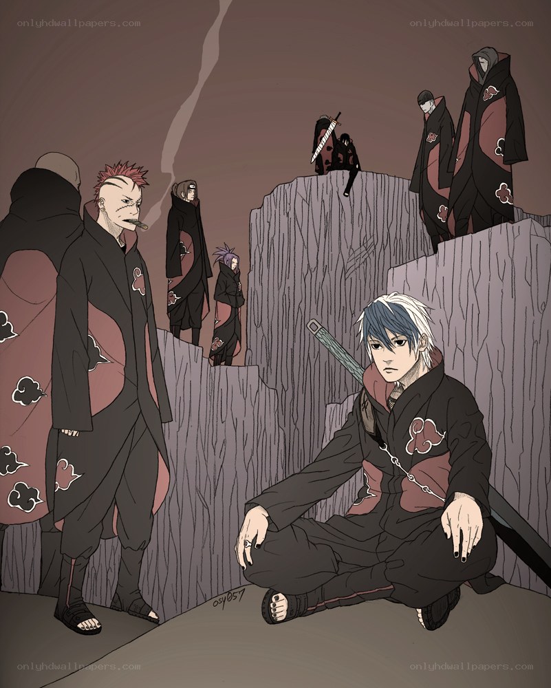 Akatsuki members in a cave