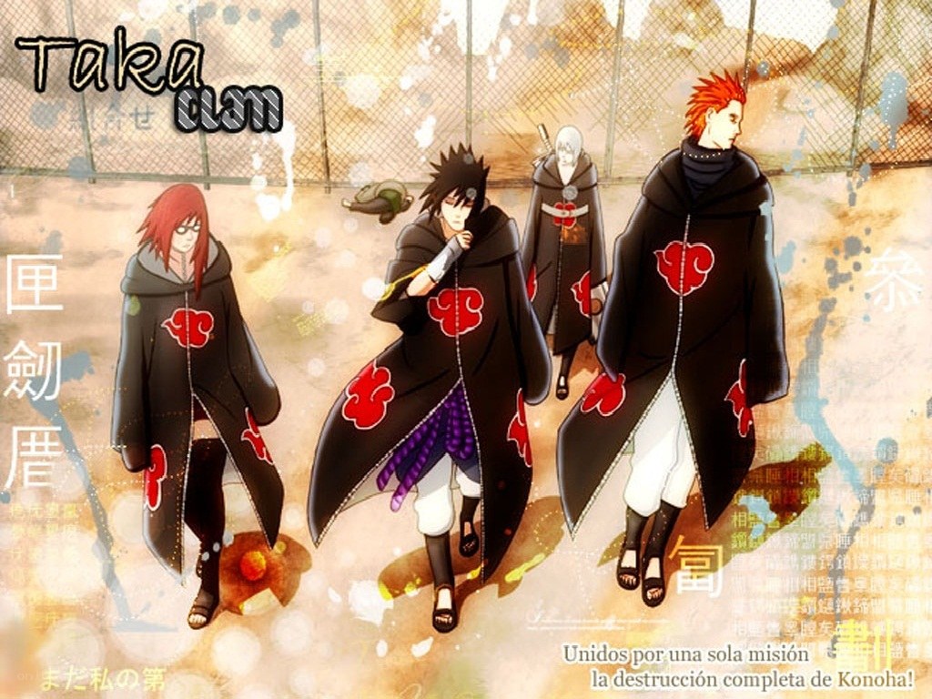 Akatsuki members in cloaks