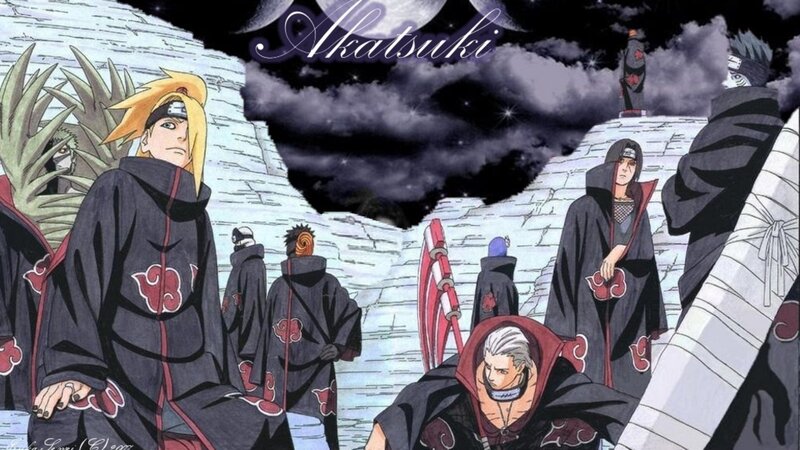 Akatsuki members in the moonlight