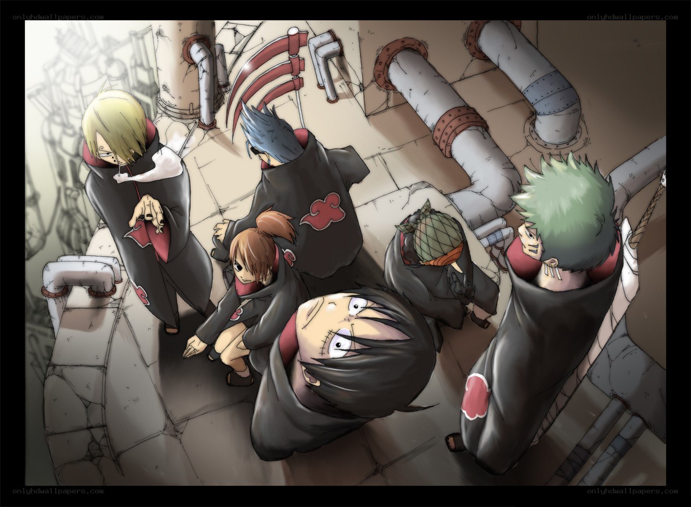 Akatsuki members in underground facility
