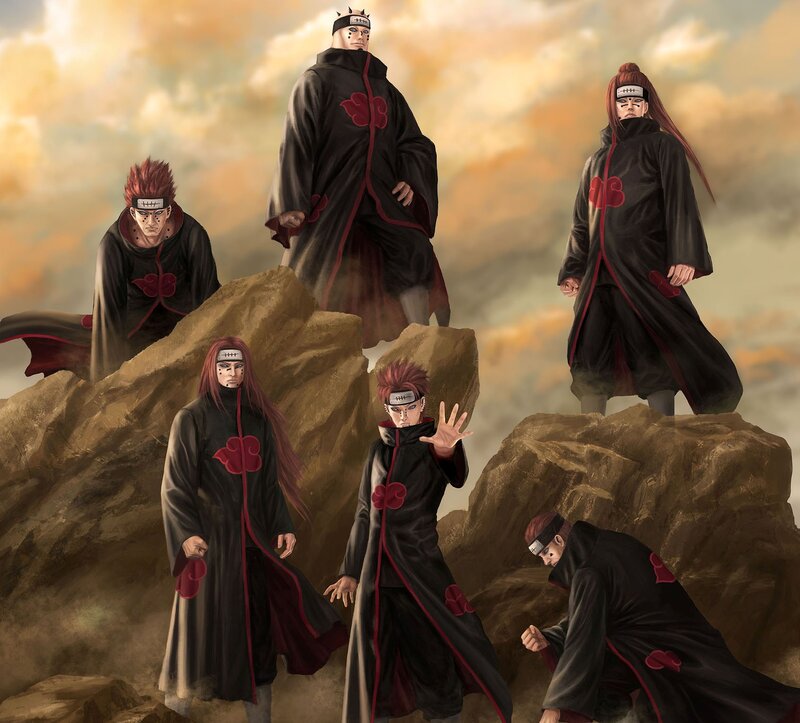Akatsuki Members on Rocks