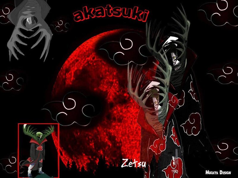 Akatsuki Members with Red Moon