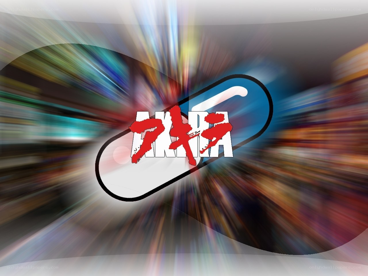 Akira logo with motion blur