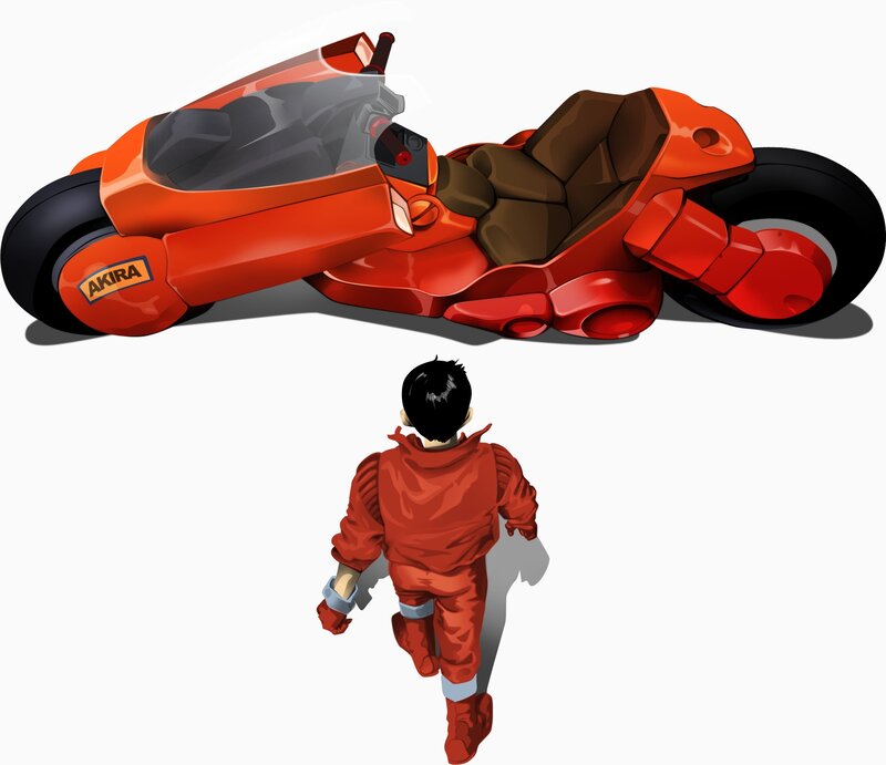 Akira motorcycle and rider