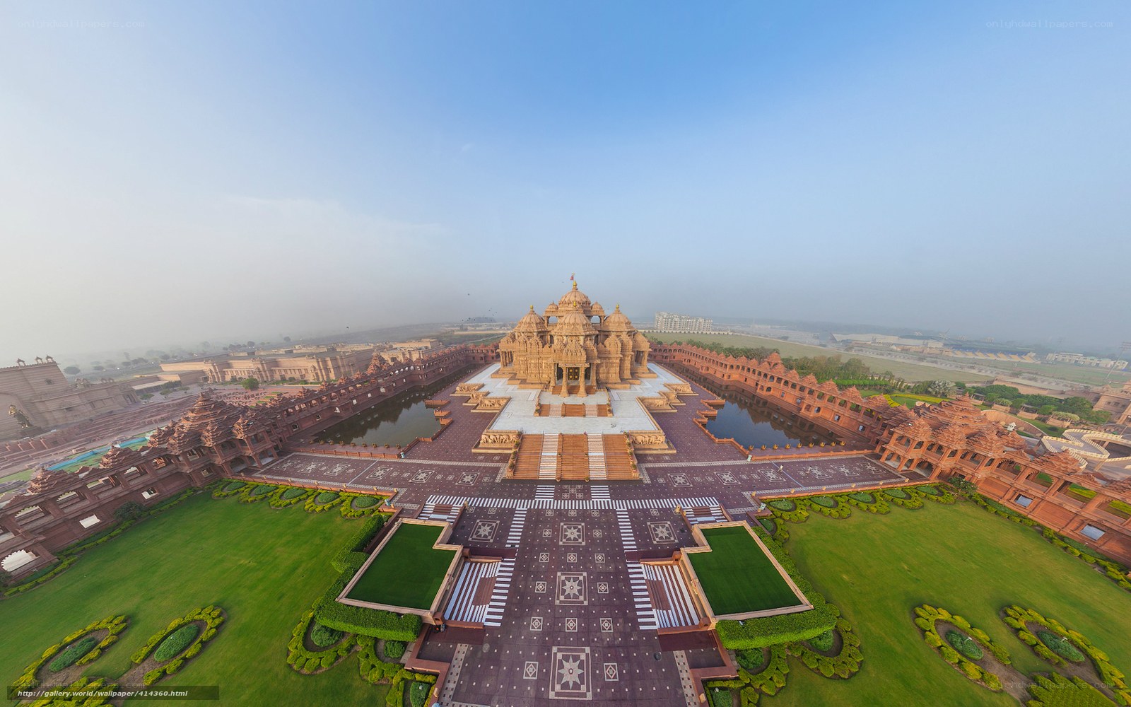 Akshardham Temple aerial view