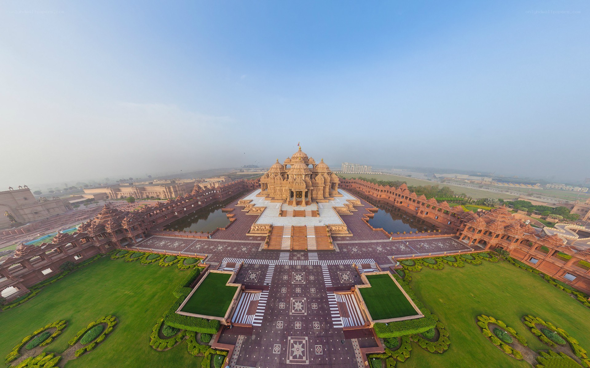 Akshardham Temple aerial view