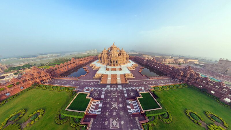 Akshardham Temple aerial view