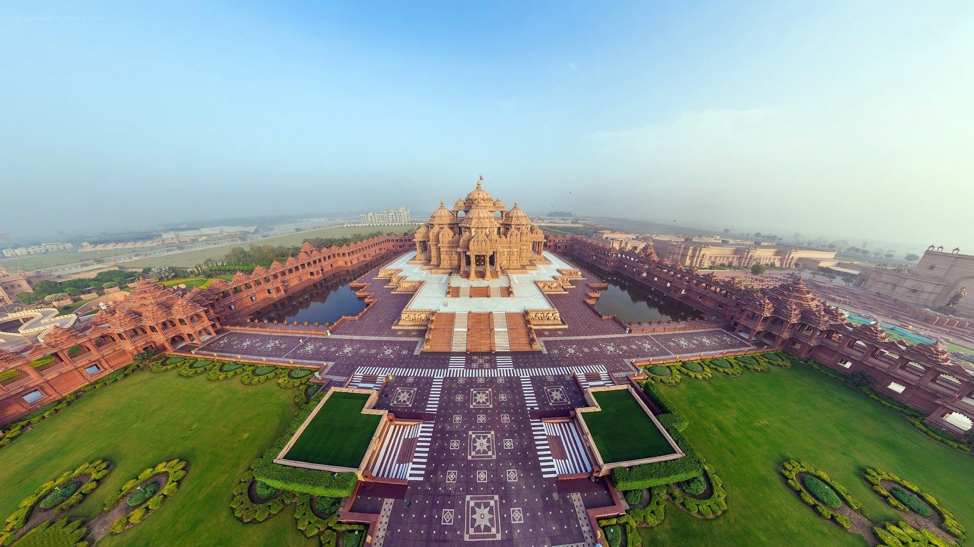 Akshardham Temple aerial view