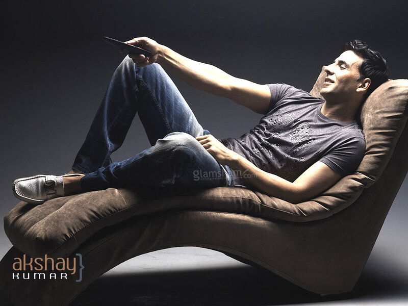 Akshay Kumar relaxing on a chaise
