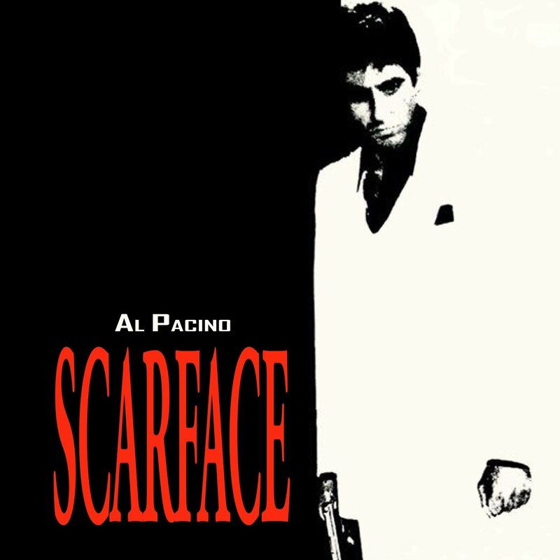Al Pacino in Scarface — Black, Dramatic, Photograph, Gun