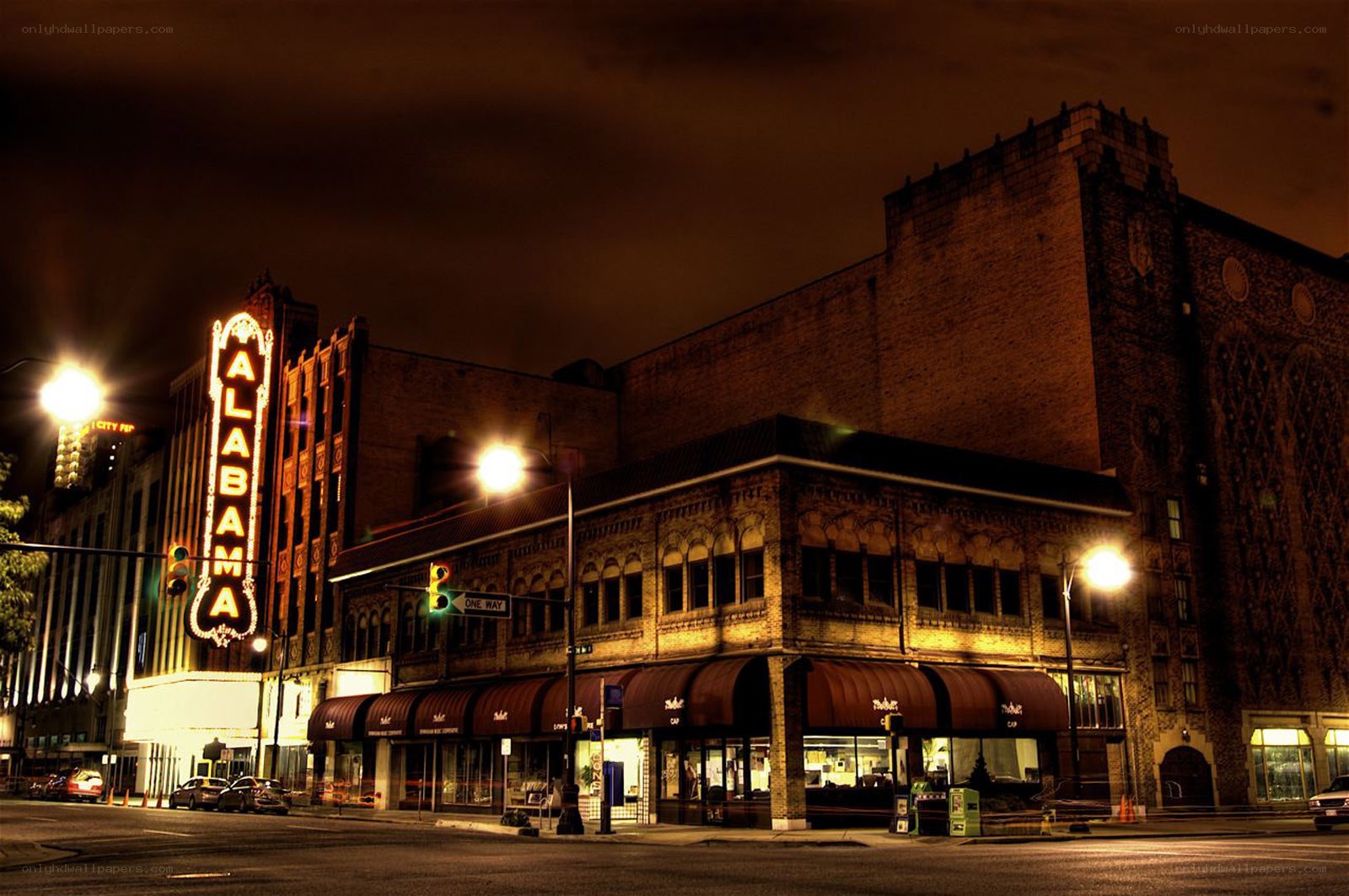 Alabama Theater at night
