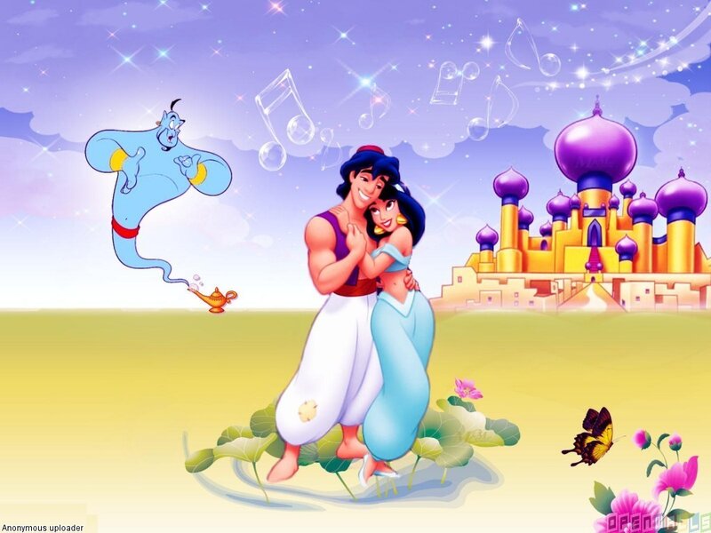 Aladdin and Jasmine Hugging