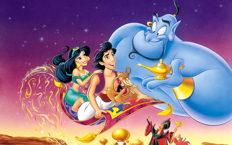 Aladdin and Jasmine on a Magic Carpet — Blue, Adventurous