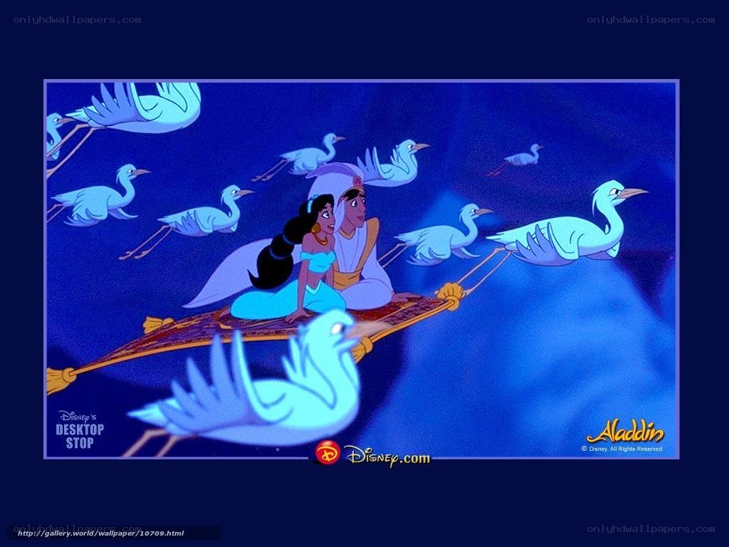 Aladdin and Jasmine on a magic carpet