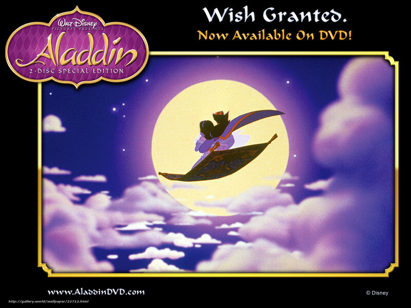 Aladdin and Jasmine on Carpet — Purple