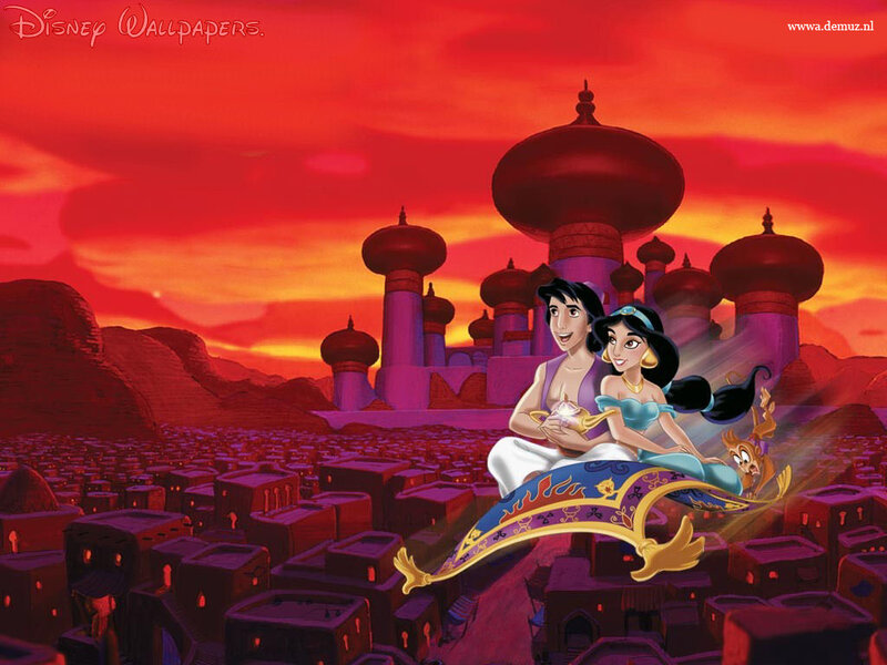 Aladdin and Jasmine on the magic carpet