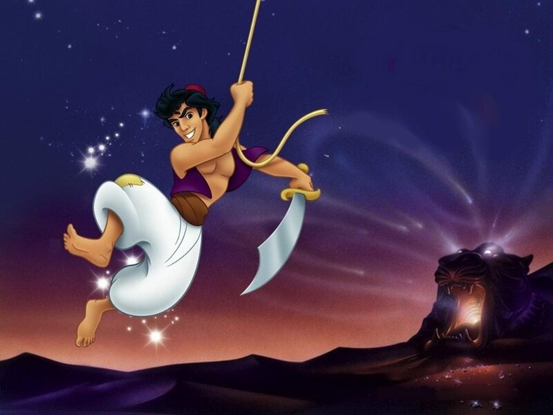 Aladdin Swinging on Rope
