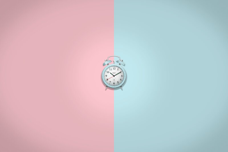 Alarm Clock on Split Background