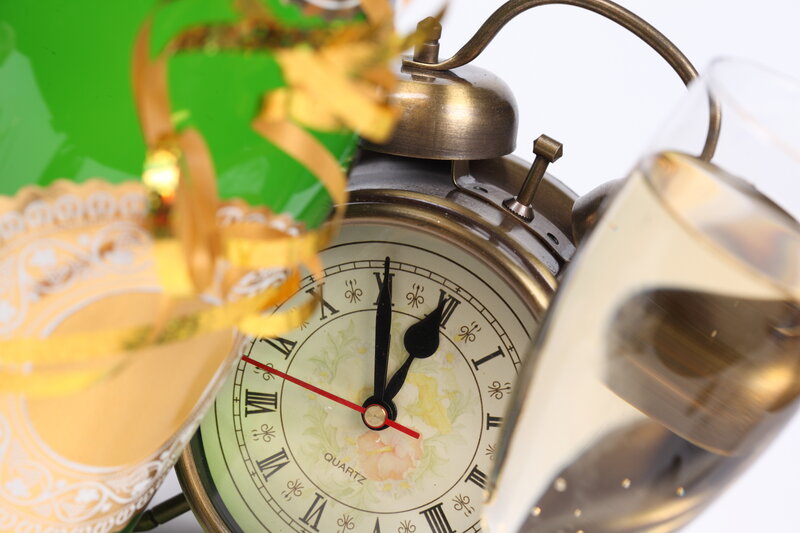 Alarm Clock with Champagne