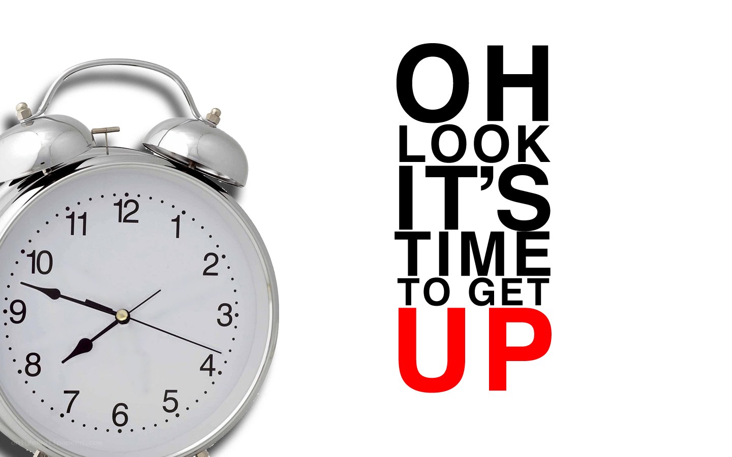 alarm clock with motivational text
