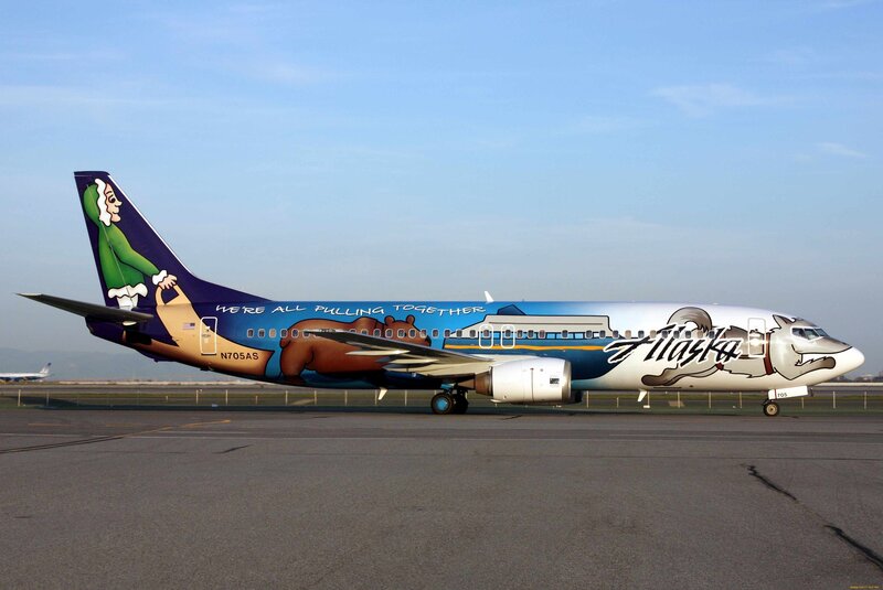Alaska Airlines Plane — Blue, Calm