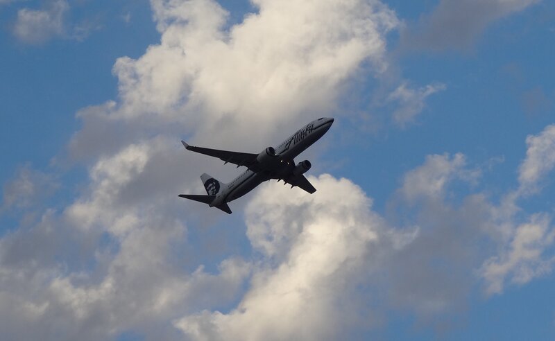 Alaska Airlines Plane — Blue, Serene