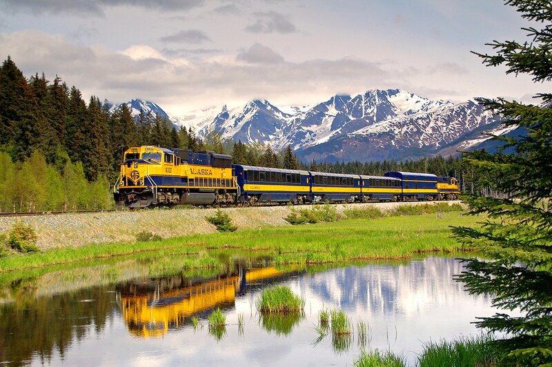 Alaska Railroad Train — Yellow