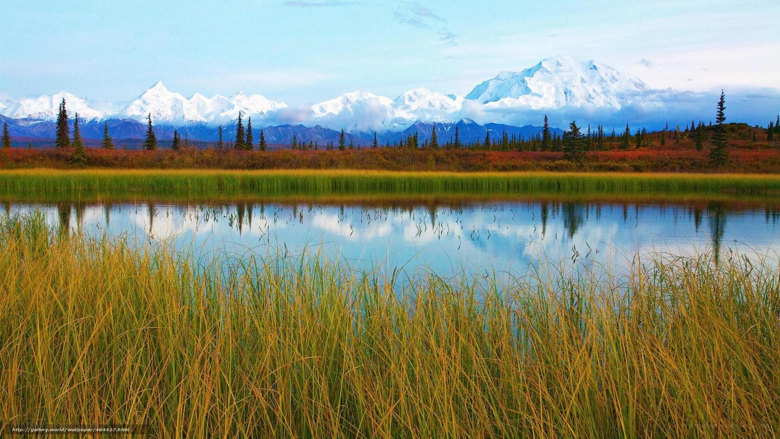 Alaskan mountain lake landscape