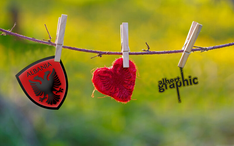 Albania Flag and Heart