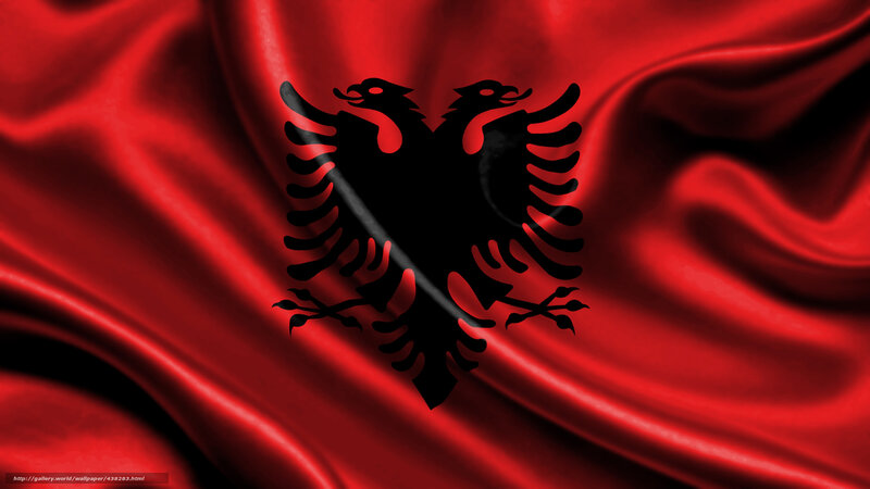 Albanian Flag — Red, Dramatic