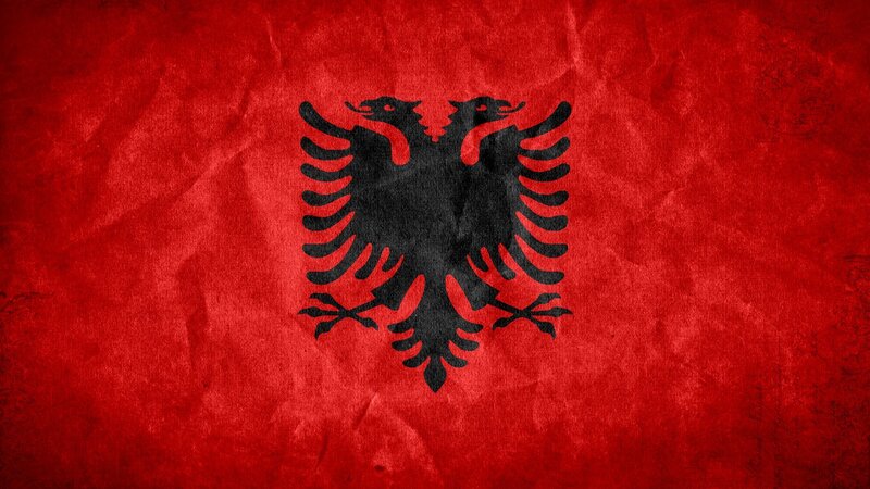 Albanian Flag — Red, Patriotic, Illustration